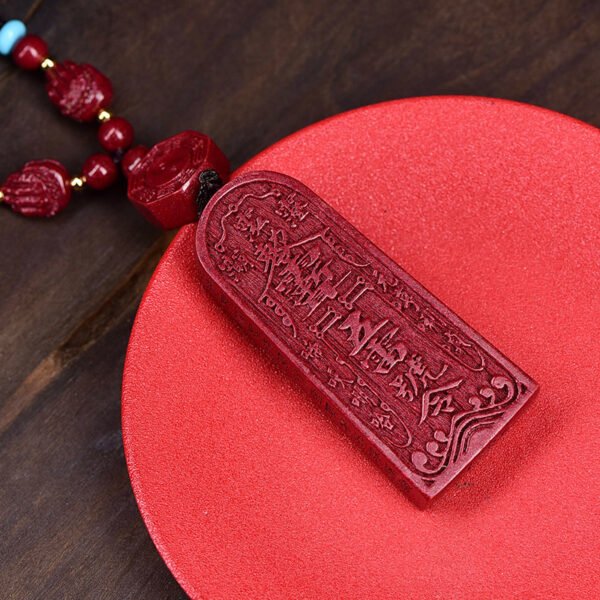 Cinnabar Five Thunder Command Pendant Taoist Purple Gold Sand Large Character Five Thunder Command Men and Women Couple's Style Finely Woven Lanyard Pendant - Image 4