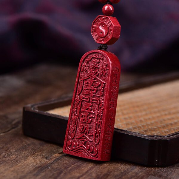 Cinnabar Five Thunder Command Pendant Taoist Purple Gold Sand Large Character Five Thunder Command Men and Women Couple's Style Finely Woven Lanyard Pendant - Image 3